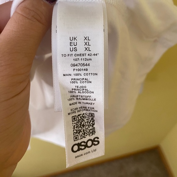 Asos Men’s Long Sleeve Size XL Color Block Burgundy White Half Zip - Picture 7 of 8